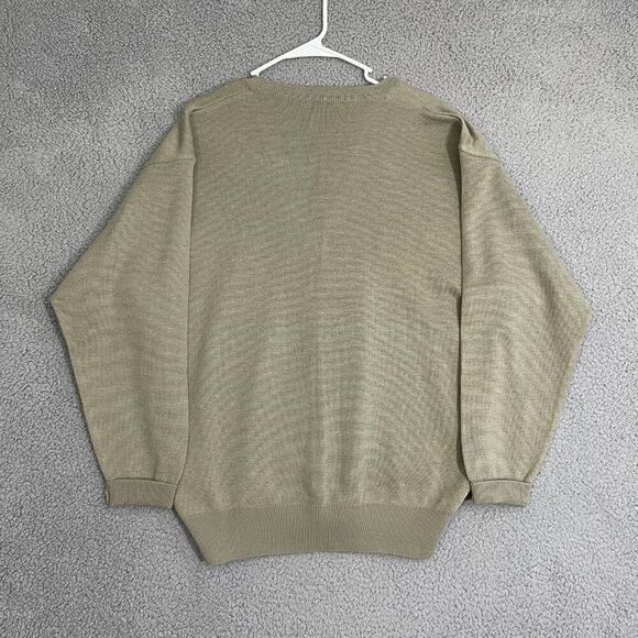 Franco‎ Ponti Sweater Men XL Tan V-Neck Wool Blend Made in Italy Pullover - Picture 6 of 10